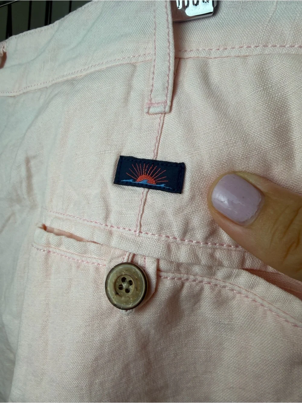 FAHERTY Mens Malibu Shorts Summer Pink Linen Cotton Blend size 36